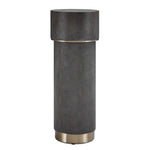 Wessex Charcoal Drink Table Pedestal Style Faux Shagreen & Brass Accents 11.5" Tall by Uttermost