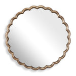 Uttermost Cerrito Round Mirror Thick Metal Frame with Antique Brass Finish