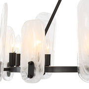 Uttermost 21381 Ellipse 10 Light Dark Bronze Chandelier with White Swirl Glass Shades