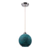 Uttermost Gemblue Decorative Pendant – 1-Light Blue Aqua Glass Shade with Brushed Nickel Accent