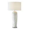 Uttermost 30379-1 Arden White Glaze Ceramic Table Lamp with Smoky Blue Accents