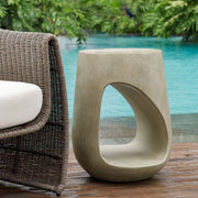 Sculptural black garden table