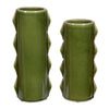 Uttermost Meander Outdoor Vases Bold Green Finish with Distinctive Zig-Zag Edge
