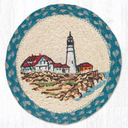 Portland printed round trivet 10x10 inches on table