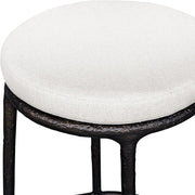 Outdoor Counter Stool Plush Oyster White Cushion Java Aluminum