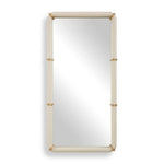 Cyprus White Leather Wall Mirror – 44"H Faux Shagreen Wrapped Decorative Mirror by Uttermost