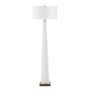 White acrylic floor lamp with iron base