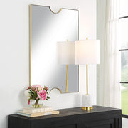Indoor Wall Mirror with Gold Frame – Uttermost Ticket, 35.5