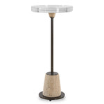 Uttermost Arthur Crystal Drink Table with Steel & Marble Base