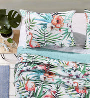 Greenland Home Fashions Flamingo Multi King Sham Tropical Coastal Bedding 20x36 Inches