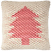 Mina Victory Holiday Throw Pillow, 20" x 20", Ivory Pink