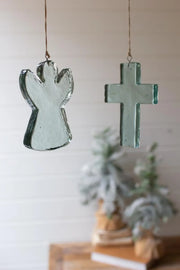 Handmade Recycled Glass Decor With Blue Green Tint 6