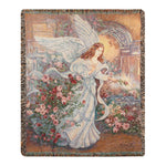 Angel of Love Tapestry Throw – 50x60 inch Cotton Romantic Decor by Manual Woodworkers