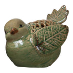 Two-Piece Ceramic Bird Set Olive In Flight Figurines 5.71 Inch by Manual Woodworkers