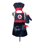 Cotton Apron 3-Piece Set Love Bug Design by Manual Woodworkers