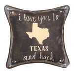 Texas-Themed Pillow I Love You to Texas & Back by Manual Woodworkers