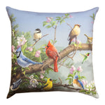 Water-Resistant Pillow Songbirds in Blossoms 18 Inch by Manual Woodworkers