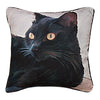 Black Cat Portrait Decorative Pillow