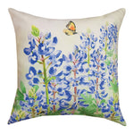 18x18 Inch Bluebonnets in Bloom Polyester Decorative Pillow by Manual Woodworkers