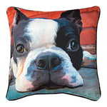 Polyester Accent Pillow MOXLEY BOSTON TERRIER Graphic – 18" by Manual Woodworkers