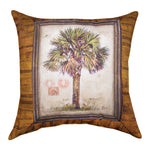 Palm Tree Brown 18" Pillow – Coastal by Manual Woodworkers