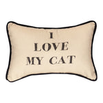 Plush Word Pillow 12.5x8" – I Love My Cat Design by Manual Woodworkers