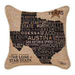 Living Room Accent Pillow USA TEXAS – 17x17 Inch Woven Design by Manual Woodworkers