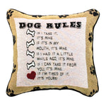 Cotton Blend Decorative Pillow DOG LAWS – 12x12 Inch Accent by Manual Woodworkers