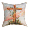 Cross Motif 18 Inch Pillow for Living Room or Patio