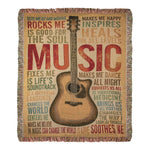 Music Woven Tapestry Throw – 50x60 inch Cotton by Manual Woodworkers