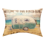 18x13 Inch Accent Pillow Coastal– Camping Welcome Beach House by Manual Woodworkers