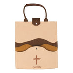 Recycled Felt Tote Cross Design – Inspirational Style by Manual Woodworkers