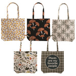 Set of 25 Cotton Tote Bags – Garden Inspired Design by Manual Woodworkers