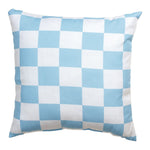 Blue Checkerboard Accent Pillow 18 Inch Polyester by Manual Woodworkers