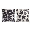 Black Floral Print 18 Inch Indoor Outdoor Climaweave Cushion