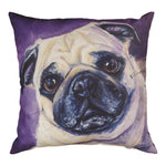 18 Inch Decorative Climaweave Pillow – Pug Dog Design by Manual Woodworkers