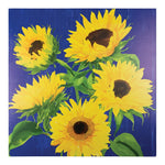 24 x 24 Inch Decorative Blue Sunflower Canvas Art by Manual Woodworkers