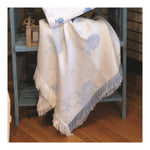 Blue Rayon Throw Blanket Floral Pattern – 60" by Manual Woodworkers