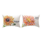 Flower Garden Aster & Sunflower 13x18 inch Climaweave Pillow – Floral by Manual Woodworkers