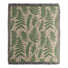100% Cotton Woven Throw – Ferns and Mushrooms Nature Design 50x60 Inch Blanket