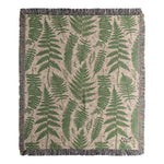 Ferns and Mushrooms Tapestry Throw – 50x60 inch Cotton Woven for Sofa or Bed by Manual Woodworkers