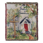 Church-Inspired Woven Throw Historic 50x60 inch Rayon by Manual Woodworkers