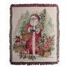 50x60 Inch Holly and Pine Santa Cotton Throw