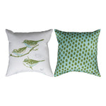 Ferns & Mushrooms Pillow 12" – Climaweave Fabric Botanical by Manual Woodworkers