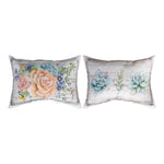 Rosewood Ranch Accent Pillow – Succulent Garden 18x13 Inch Climaweave by Manual Woodworkers