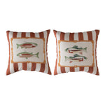 Rustic Gone Fishing 18 Inch Brown Climaweave Accent Pillow by Manual Woodworkers