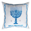 Holiday Floral Cheer 18 Inch Happy Hanukkah Pillow
