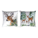 Climaweave Pillow – Deer Family 18" Winter Theme by Manual Woodworkers