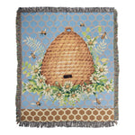Garden Buzz Tapestry Throw 60" – Multicolor Cotton Blanket by Manual Woodworkers
