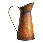 Metal Pitcher – Fall Floral (Brown) 10.75" by Manual Woodworkers